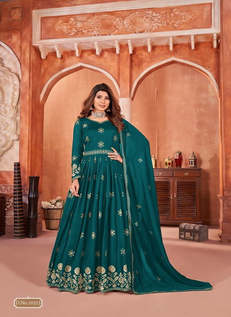 Anjubaa Vol 32 Art Silk Festive Wear Anarkali Salwar Kameez Wholesale Market In Surat  Catalog